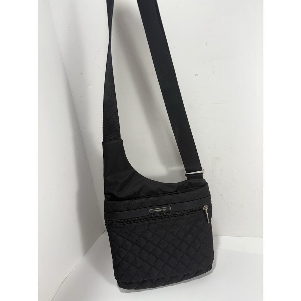 Hedgren Diamond Touch RFID Black Crossbody Bag Pavement Adjustable Strap Quilted